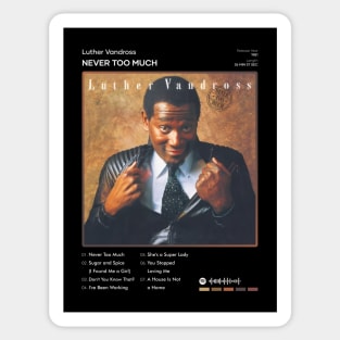 Luther Vandross - Never Too Much Tracklist Album Sticker